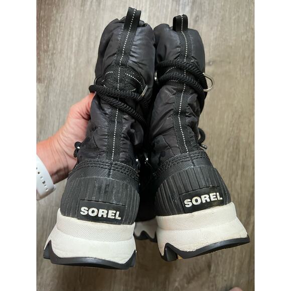 Sorel Boots KINETIC Waterproof Faux Fur Insulated Lace Up Black Women's 8 - Picture 5 of 10